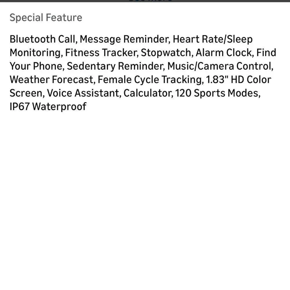 Black Smartwatch with Large HD Display and Bluetooth Calling